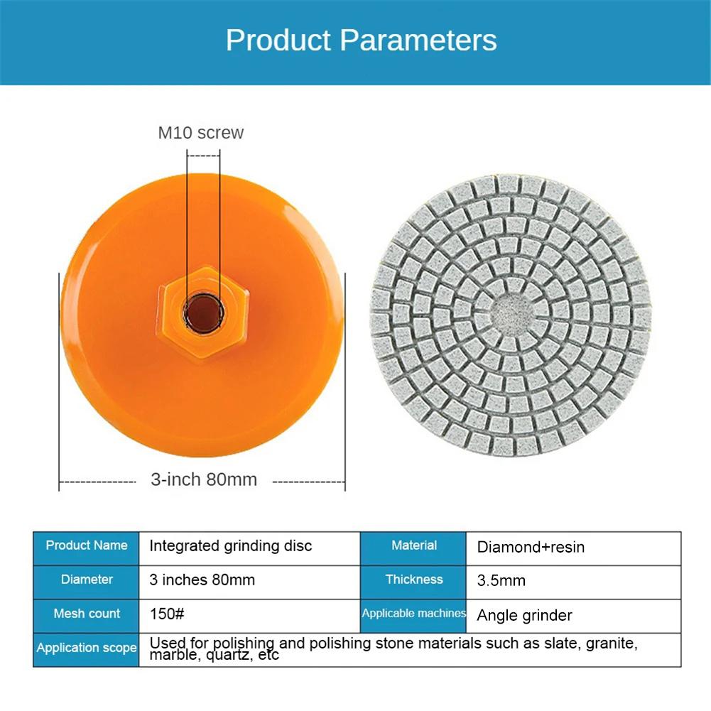 1pcs 80mm Polishing Pad Wet Dry Buff Disc Abrasive For Sanding Marble Granite Concrete Grinding Countertop Stone