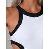 2025 Cut Out One Piece Swimsuit Women Swimwear Sports Monokini Bodysuit White Swim Suit Bathing Suit High Waist Beachwear Summer