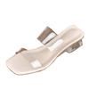 High heels fairy sexy crystal thick heel transparent cool slippers wear high sense niche 2025 summer new