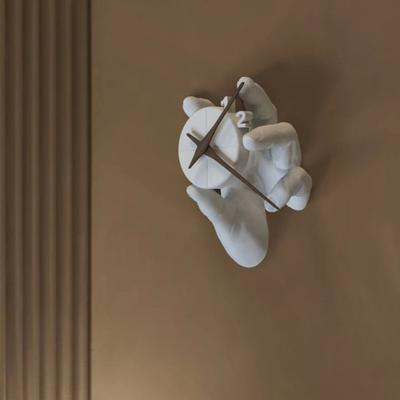 Yousheng 3D Wskazówki Zegara Dekoracja Ścienna Mechanizm Kwarcowy Zegar Żywica Montowany na Ścianie Statua Ręki Zegar do Dekoracji Salonu Sypialni