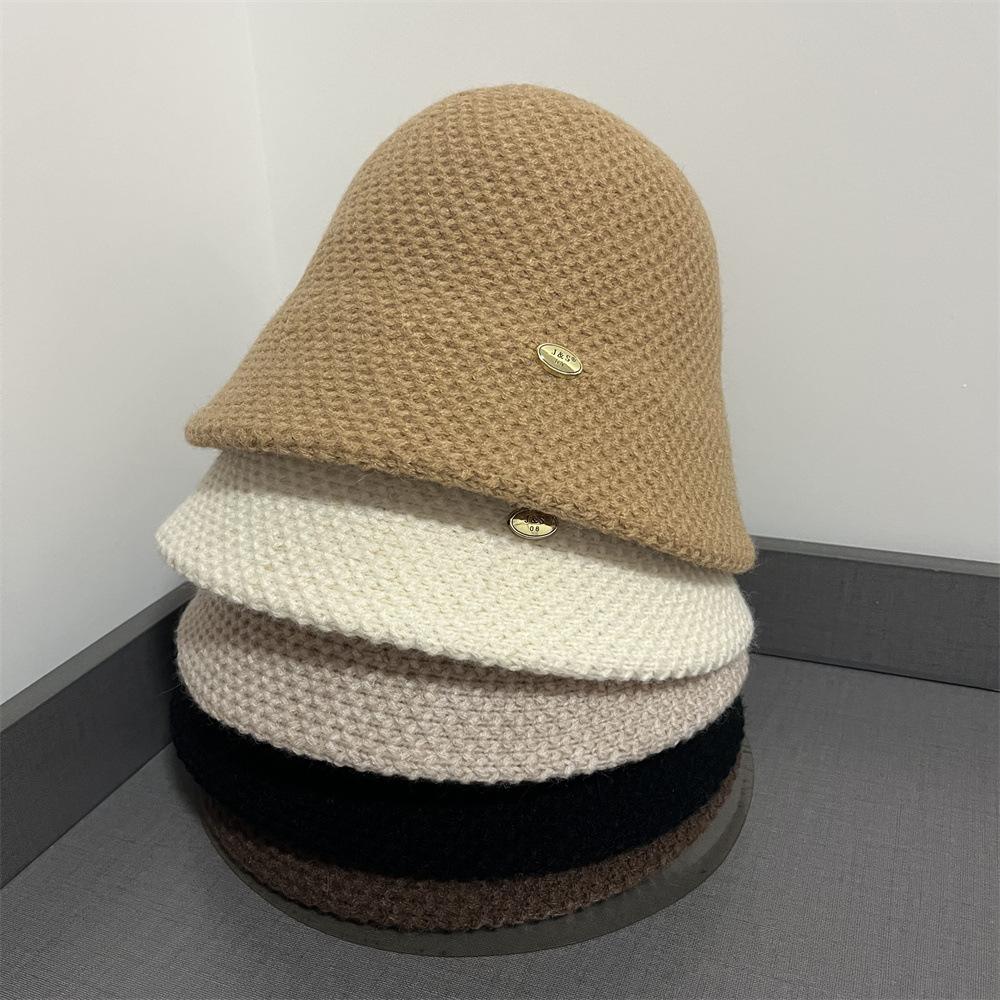 

Bucket hat women s autumn and winter plain face warm bucket hat small face thickened knitted solid color simple versatile basin hat Adult (55-58cm) хакі