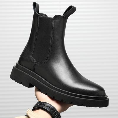 Botas Chelsea masculinas cano alto inverno sapatos masculinos britânicos versátil botas Martin veludo térmico sapatos de algodão botas de neve WF2013