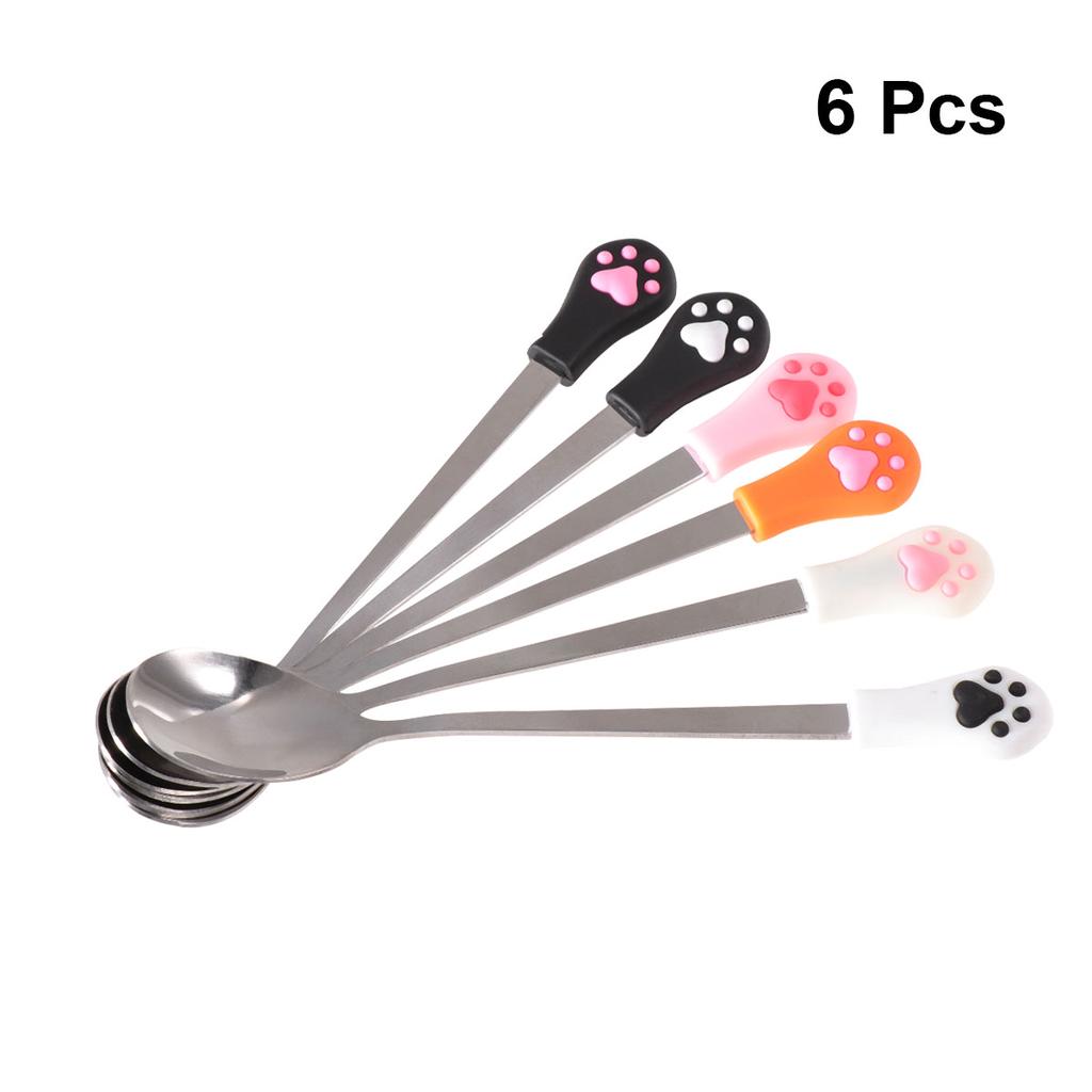 Buy 6 Pcs Coffee Spoons Stainless Steel Sugar Spoons Ice Cream Spoons
