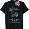F35 Lightning II Amerikanisches Stealth-Flugzeug Blaupause Unisex T-Shirt Kurzarm Lässig 100% Baumwolle Rundhalsausschnitt Sommerhemd