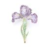 Heavy Industry Luxury Micro-inlaid Zircon Purple Three-dimensional Exaggerated Iris Brooch Elegant Atmosphere Coat Pin Accessories Women