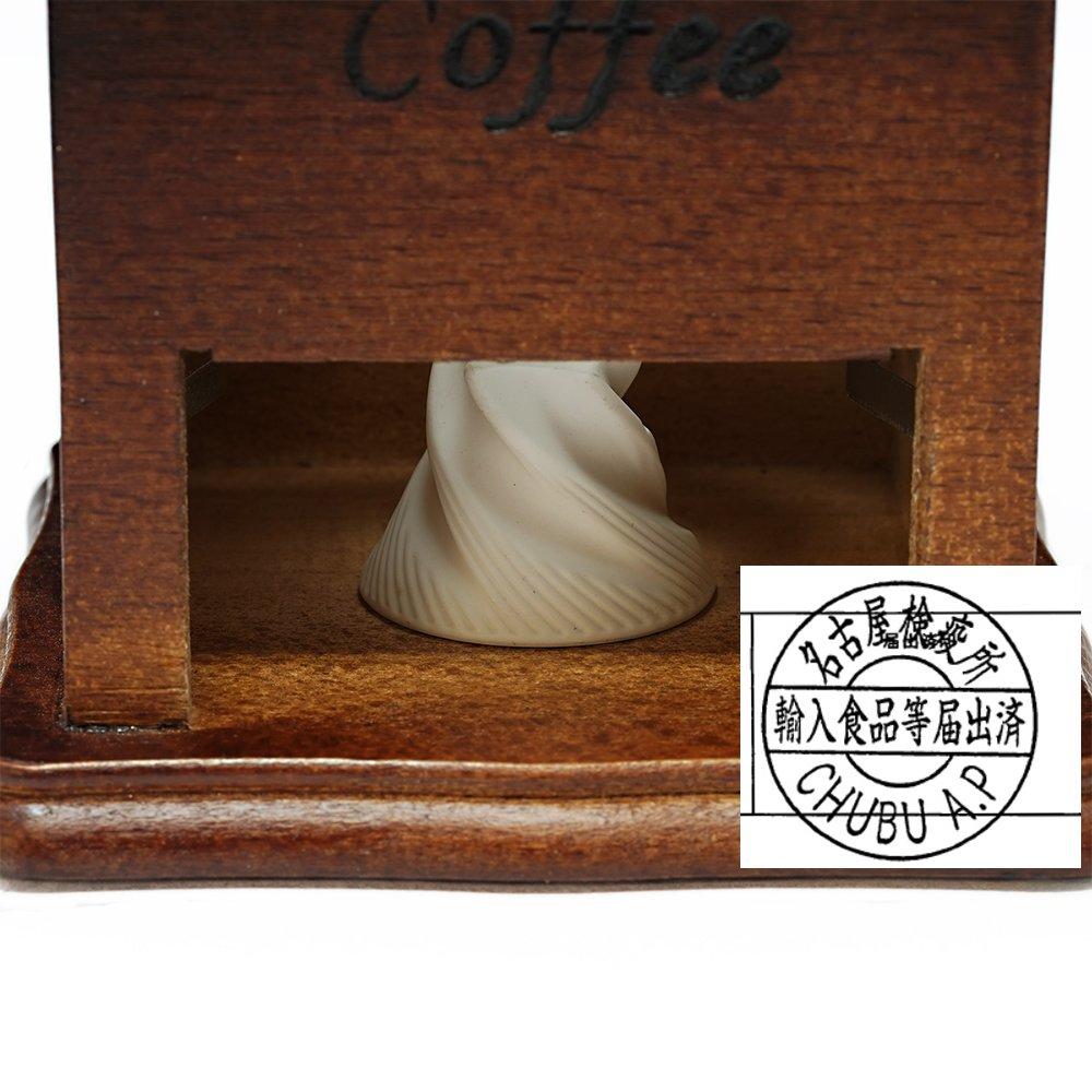 PedraNatural Wooden Antique Coffee Grinder with Adjustable Grinding and Ceramic Molars (Light Blue)