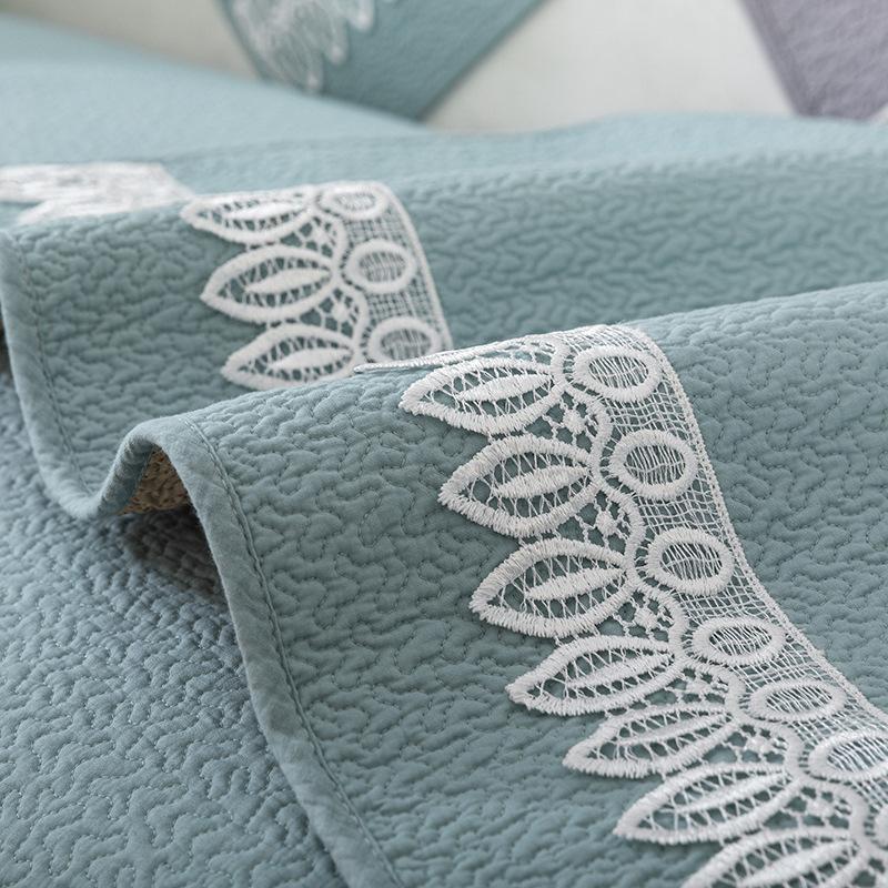 Pure Cotton Sofa Cushion for All Seasons, Non-slip, Simple Modern Cushion, Winter Leather Sofa Cover, Cloth Towel