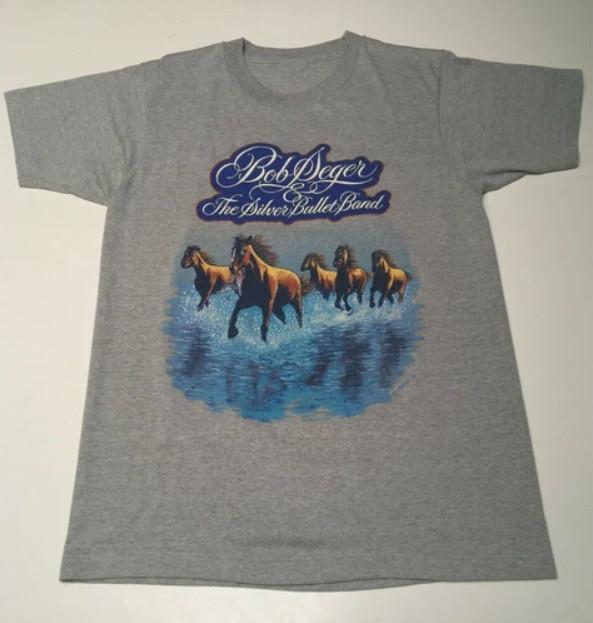Maglietta Vintage Against the Wind Bob Seger Grigio Sportivo Unisex S-234XL Maglietta Unisex