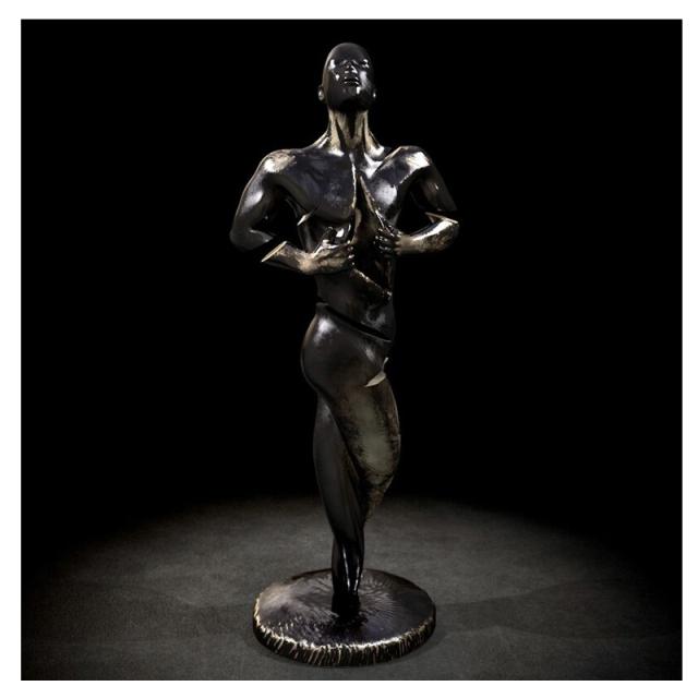 Metal Couples Romantic Statue Canvas Painting Posters Print Abstract Figure Wings Wall Art Picture Hotel Cuadros Room Home Decor