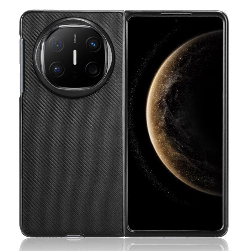 For Huawei Mate X6 Case Carbon Fiber Leather Back For Huawei Mate x6 X6 Case Hard Folding Protective Phone Cover For mate X6 чёрный