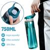 750ml Trian Material Sports Water Bottle with Straw&handle For Camping Hiking Outdoor Plastic BPA Free Bottle For Men Drinkware