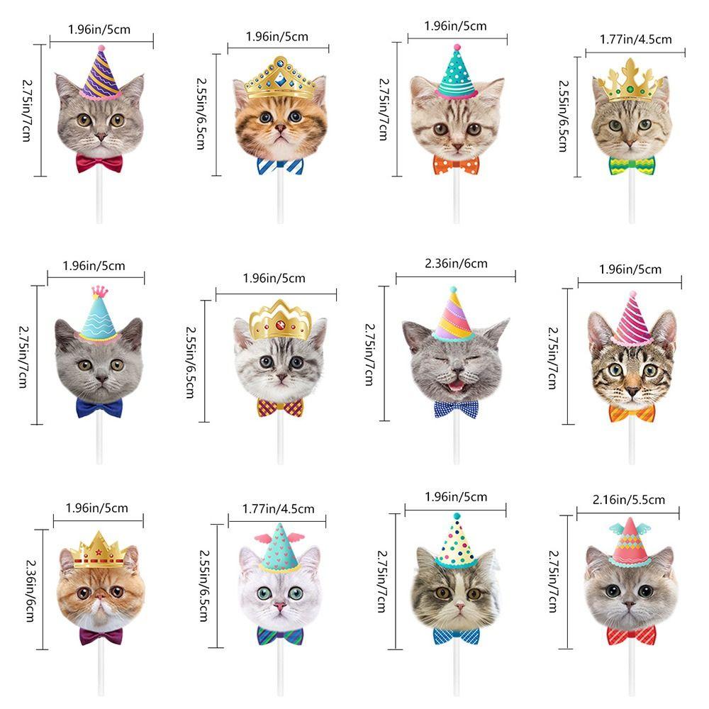 Animal Themed Pet Cat Party Banner Multicolor Cartoon Cat Cartoon Cat Garland Mixed Pattern Birthday Party Decoration Set