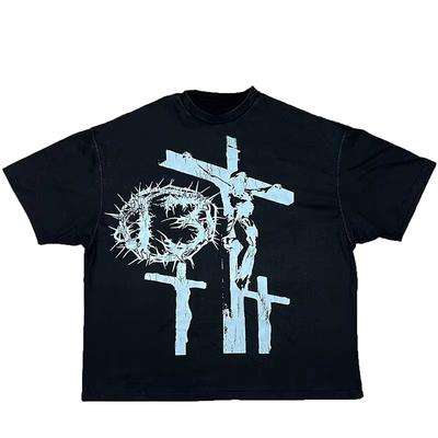 Streetwear Y2K Tricou Bumbac Harajuku Imprimeu Grafic Supradimensionat Punk Mânecă Scurtă Tricou Rock Goth Retro Top Hip Hop Tee Modă