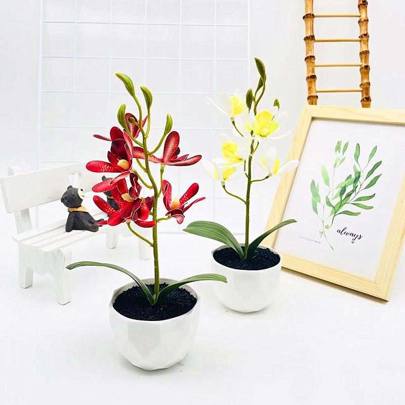 Phalaenopsis Potted Simulated Artificial Artificial Flower Ornament Desktop