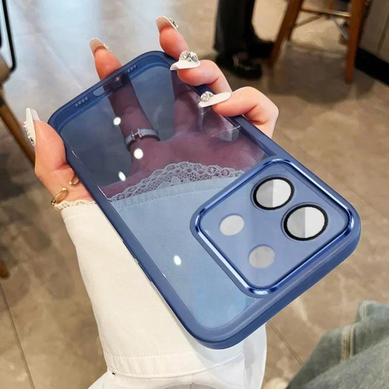 

Прозрачный мягкий силиконовый чехол для Motorola Moto G15 G75 5G G85 G35 G05 G45 G84 G53 E15 защитный чехол для объектива камеры из прозрачного ТПУ For Moto G75 5G синий