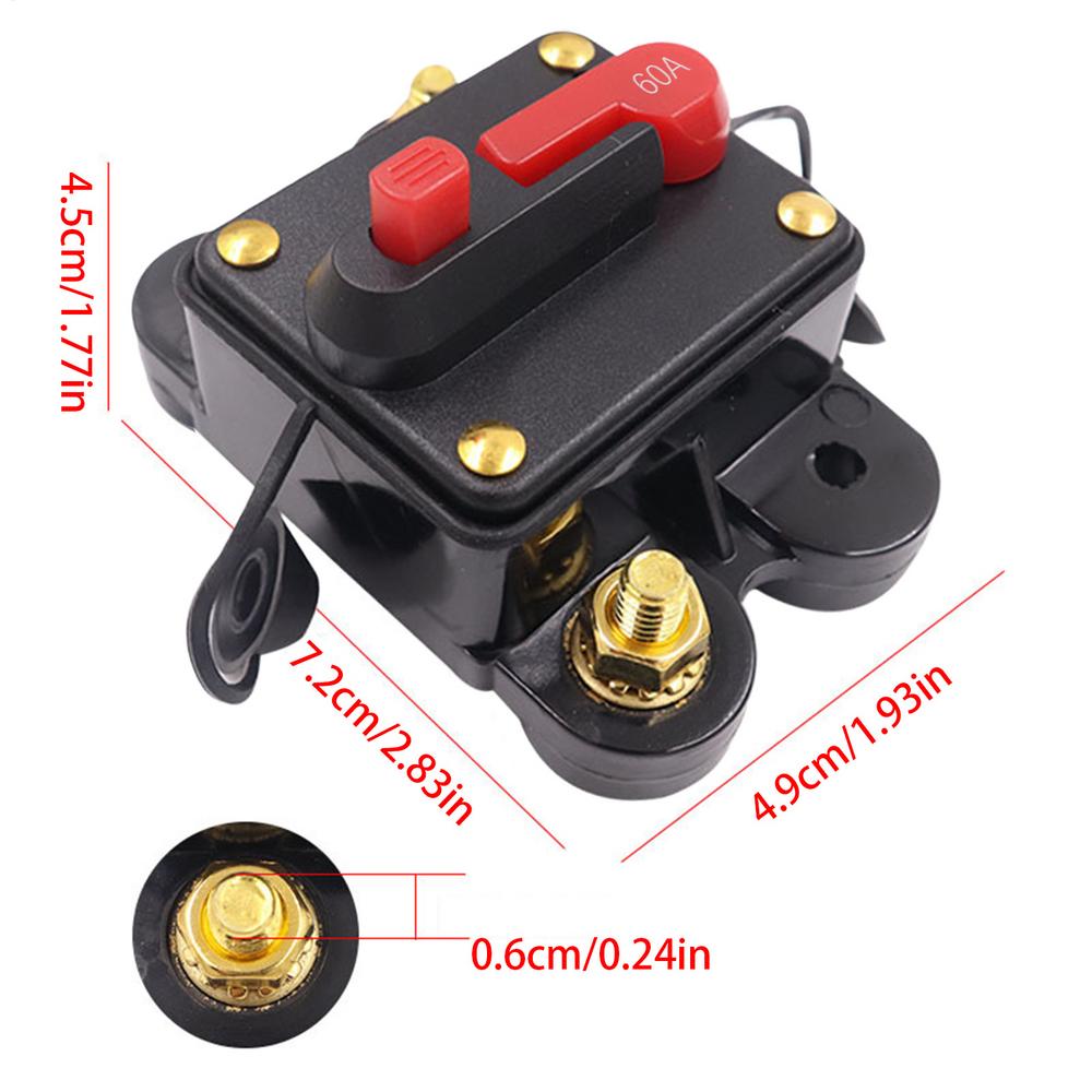 RV Automobile Yacht Boat RV Circuit Breaker Fuse Reset DC 12V 10W Waterproof 30A 40A 50A 60A 70A 80A 100A 120A Car Accessories