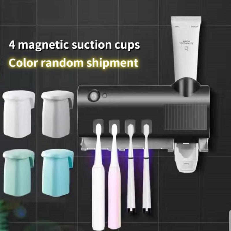 Light Energy Charging UV Toothbrush Disinfection Rack Automatic Toothpaste Squeezing Artifact Special Intelligent Bathroom Supplies