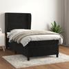 Bed with Mattress - Exclusive Home - Black - 90x190 Cm - Adjustable Headboard - Soft Velvet