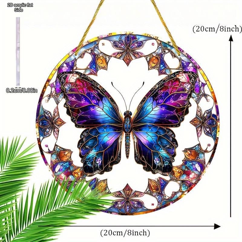 Vibrant Stained Glass Butterfly Garden Suncatcher, Colorful Insect Decor, Butterfly Enthusiast Ornament, Housewarming Present, Nurseries, Vintage Home