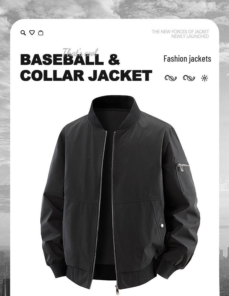 Men's Windproof Casual Jacket – Trendy, Versatile, and Comfortable Lapel Coat for Spring and Autumn Outdoor Sports