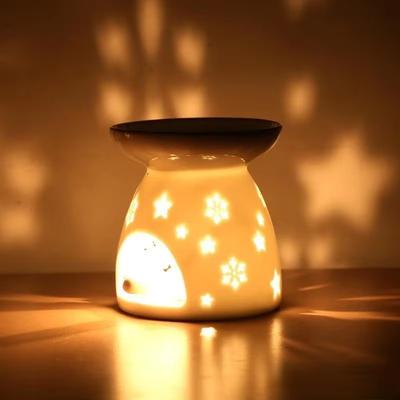 2 w 1 Ręcznie robiony piecyk na olejki eteryczne Ceramiczny uchwyt do podgrzewania świecami Lampka nocna do sypialni Zapobieganie wypaleniu Kadzielnica do jogi, spa