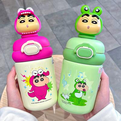 Bottiglia Termos 500ML Cartone Animato Carina Tazza Isolamento Sottovuoto Acciaio Inossidabile Portatile Doppio Drink Bambini Studenti Tazza Acqua con Cannuccia