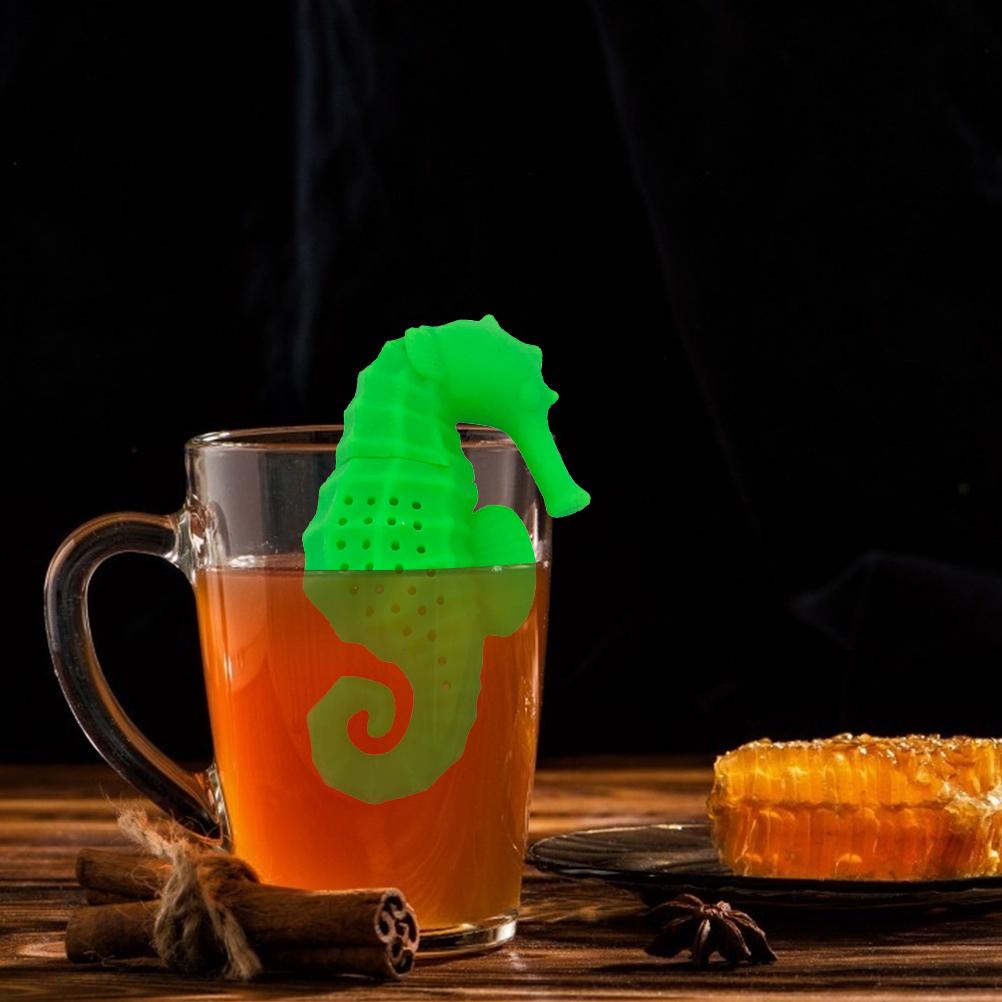 2PCS Silicone Tea Infusers Tea Maker Heat Resistant Lovely New Cartoon Hippocampus Silicone Tea Leak Filter