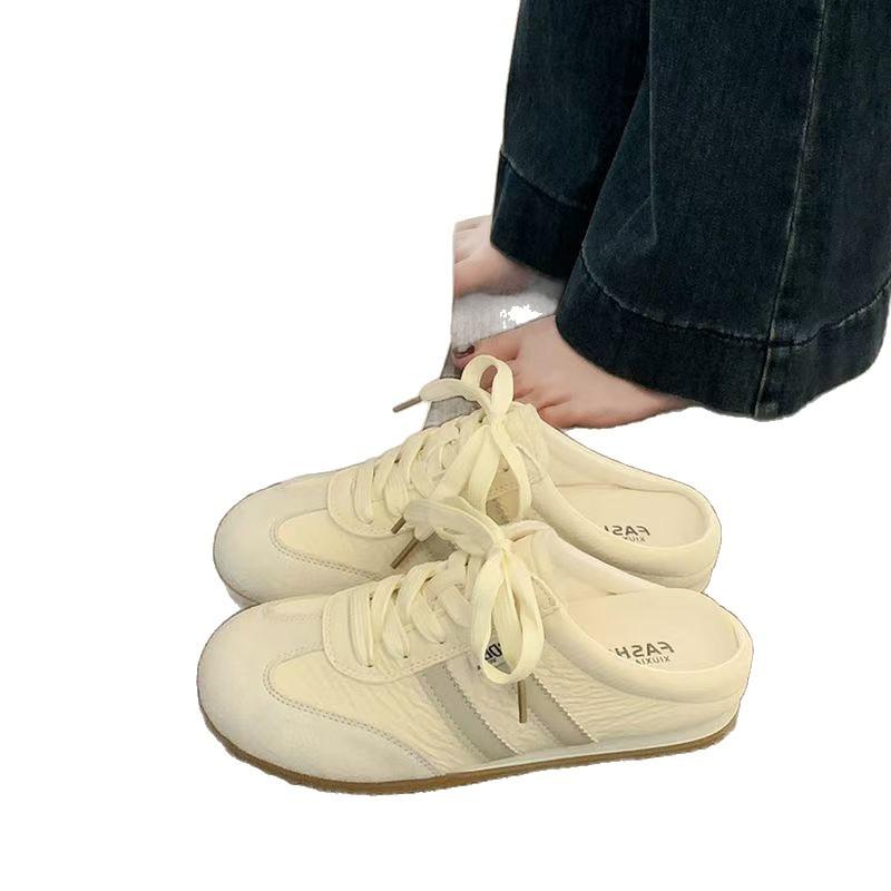 Baotou Halbschuhe Damen Sommerbekleidung neue kleine weiße faule Leute Pedal Damenschuhe