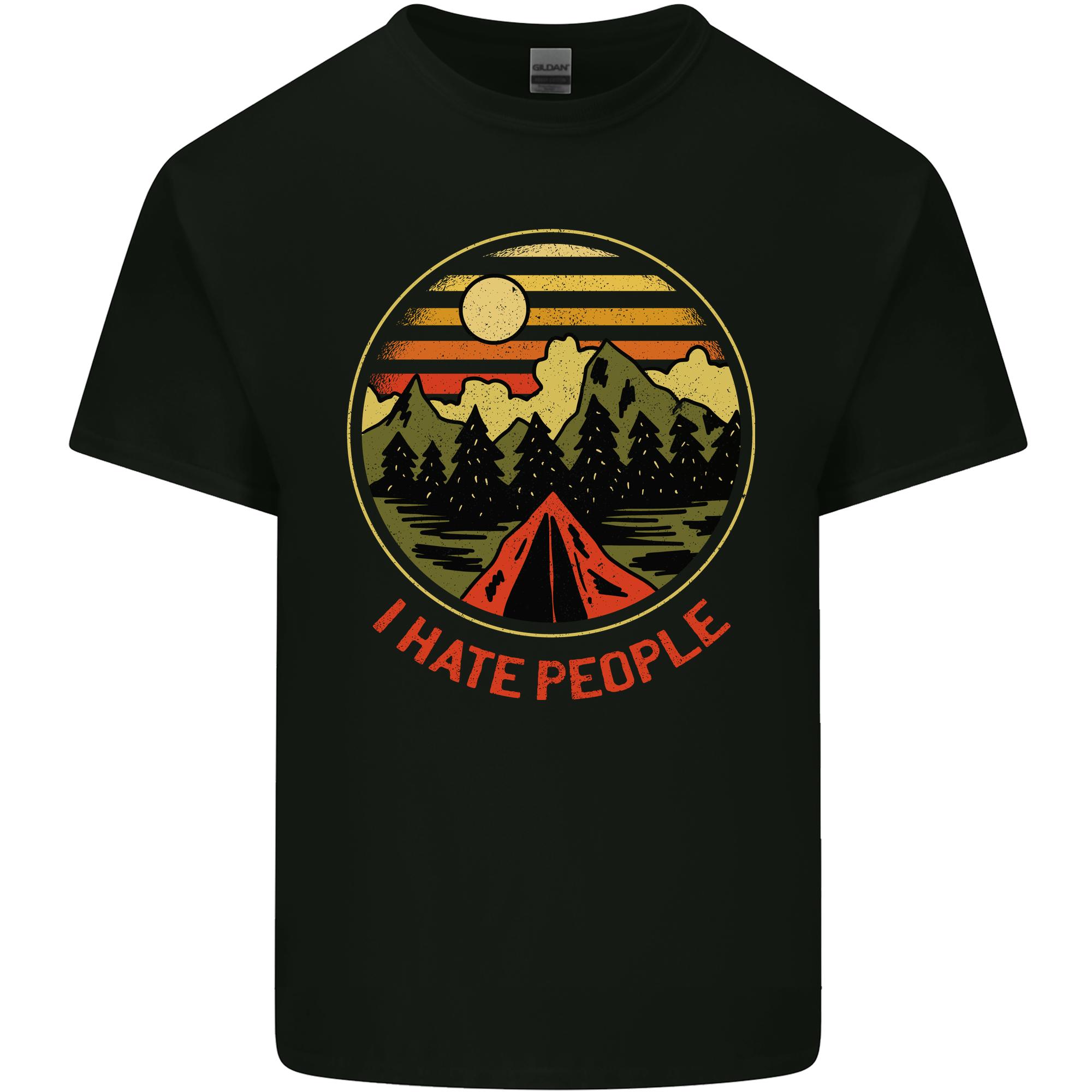 I Hate People Funny Camping Outdoors Trekking Unisexs Light Cotton TShirt S
