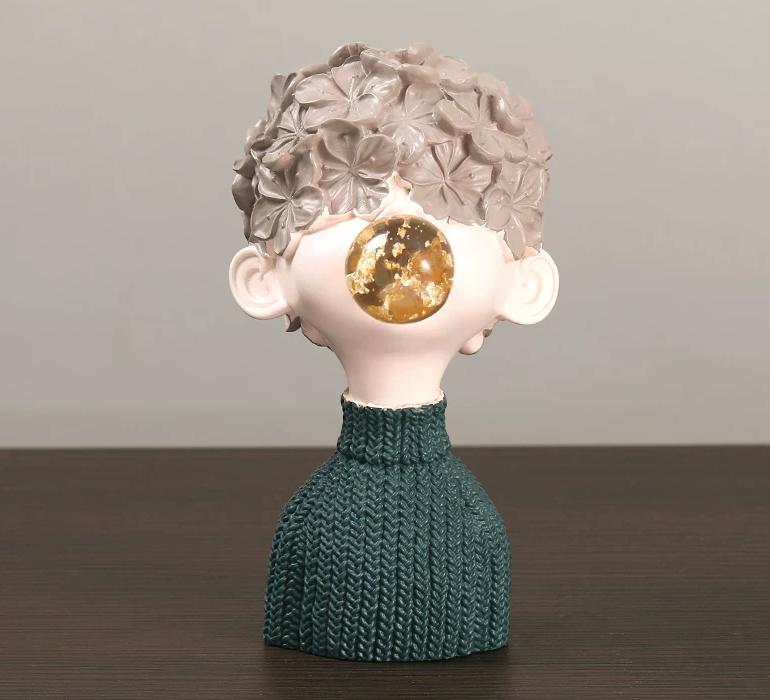 Statua Bambola Soffia Bolle Arte Astratta, Decorazione Soggiorno, Artigianato Decorativo Scultura in Resina, Accessori Decorazione Casa