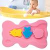 1.8in Thickness Baby Bath Sponge Mat Rubbing Skid Proof Soft Cartoon Shape Thicken Baby Bathing