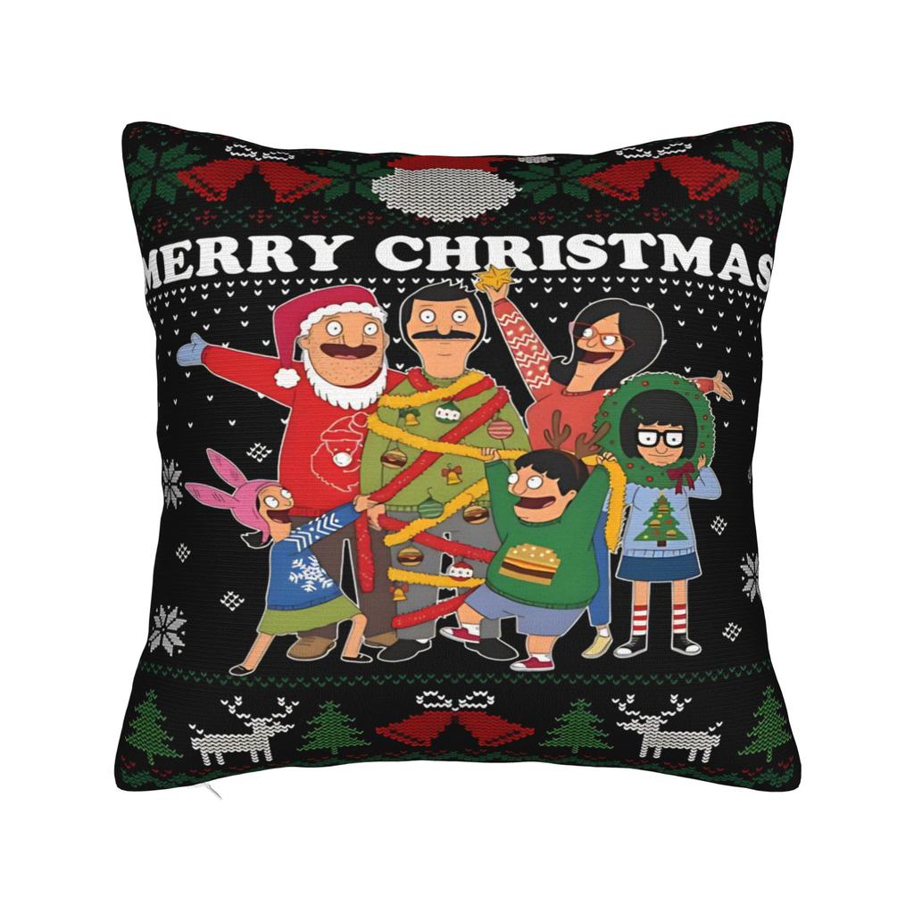 B-Bob Burgers Thanksgiving Pillowcase Cushion Cover  Pillow Covers Soft and Sweet Chair Decorations Zipper Multiple Sizes