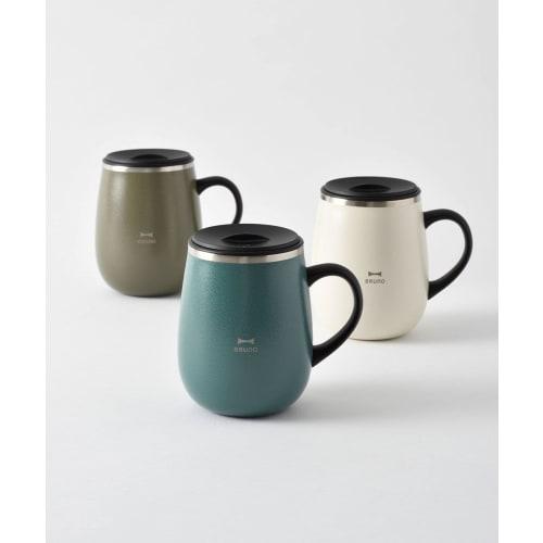 BRUNO Stainless Steel Mug with Lid, 460ml, Insulates Hot & Cold Drinks, Double-Layered Vacuum Wall, Leak-Resistant, Tall, Gift, Perfect for Office, Wo