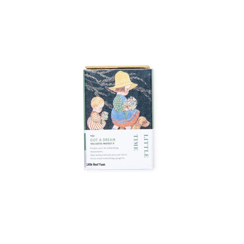 Mò Jìng 100 Mini Sticky Notes - Retro Journaling & Collage Material, 8 Styles, Little Library Series.
