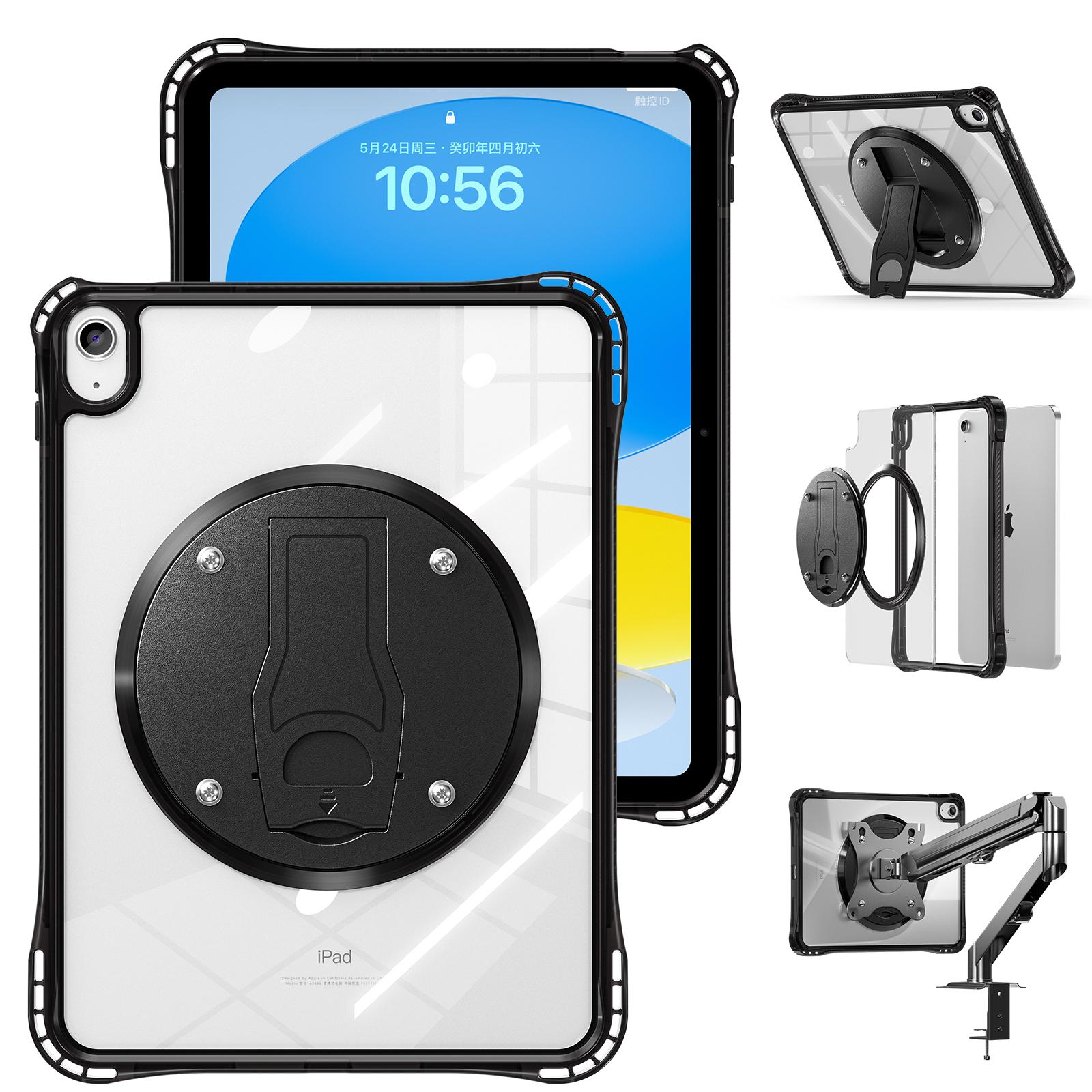 

For iPad (2025)/10.9 (2022) Clear Case PC+TPU+Acrylic Kickstand Tablet Back Cover A