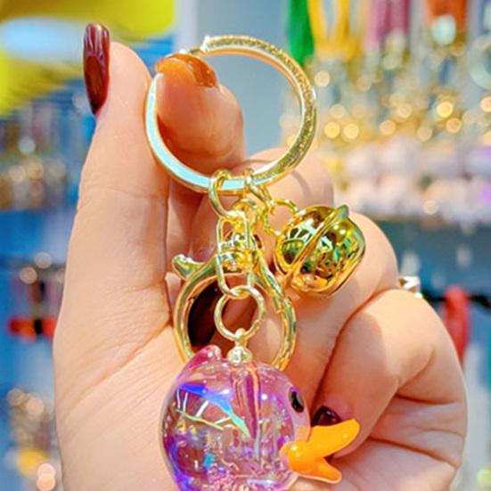 Schlüsselanhänger Transparent Macaron-Farbe Perlen Schlüsselkette mit Entenanhänger Tragbar Anti-Verlust Handy-Kettenbeutel Aufhänger