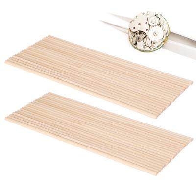 40 Stück Runde Holzrundstäbe Leichtes Design Holzfarbe Uhr-Dübelstifte Uhrreparaturzubehör