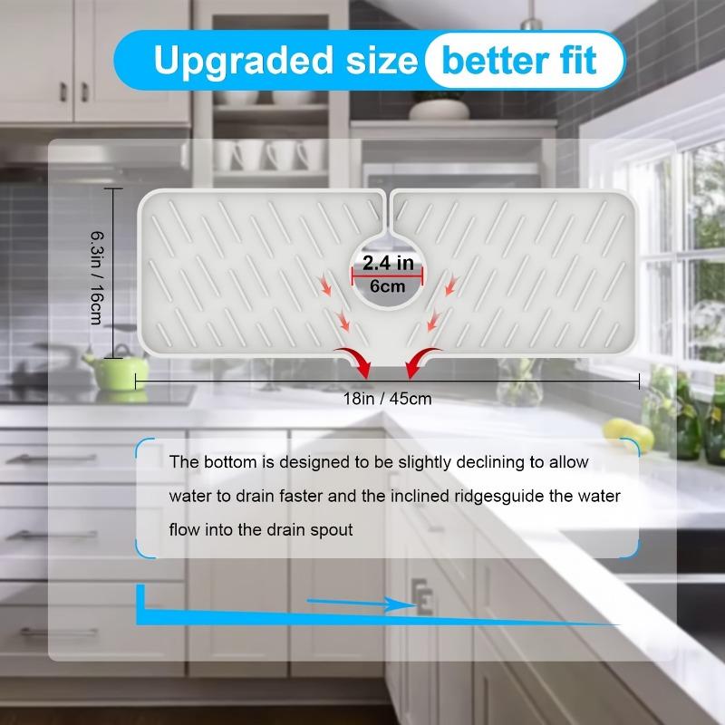 Silicone Faucet Mat Kitchen Sink Tray Soap Dispenser Sponge Drain Pad Sink SplashDrying Mat Countertop Storage Tray SoapTray