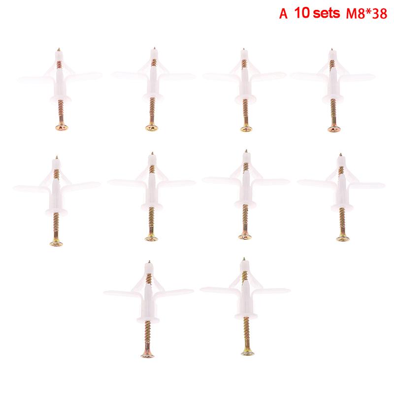 Kit 20 Pezzi Tasselli ad Espansione per Cartongesso con Viti Autoperforanti Muro Casa Forato