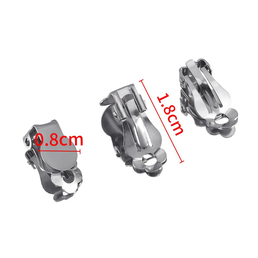 

10pcs Stainless Steel Clip On Earring 8mm Cabochon Setting Converter Non-Pierced Components with Loop for DIY Ear Jewelry Making 10pcs