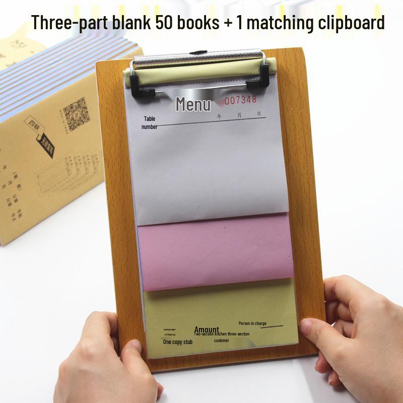Carbonless Restaurant Menu: 50 Books/Pack, Free Shipping - Single to Four-Part Options