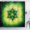 Green Mandala Lotus Shower Curtain 72X72 Inches Spiritual Yoga Inspired Bathroom Decor With Light Effect