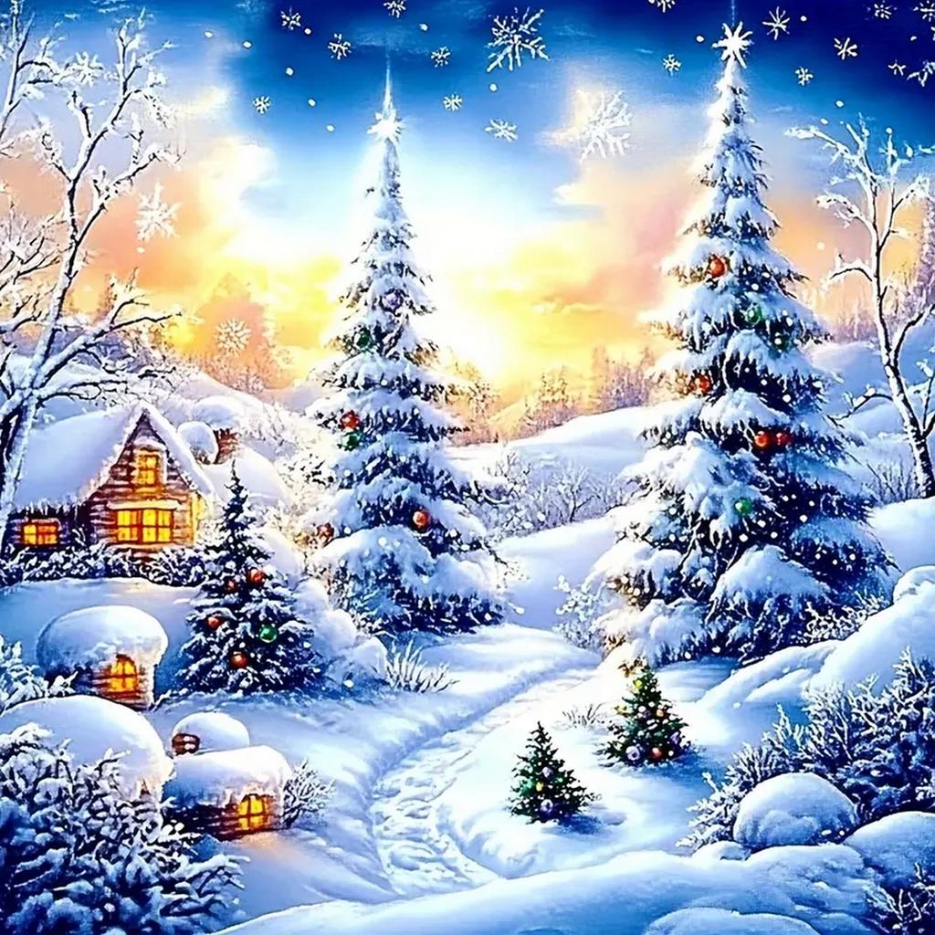 DIY Full Round Diamond Painting Cross Stitch Merry Christmas Santa Claus Snowman Home Decoration Arts Diamond Painting 5d Diamond Art Painting