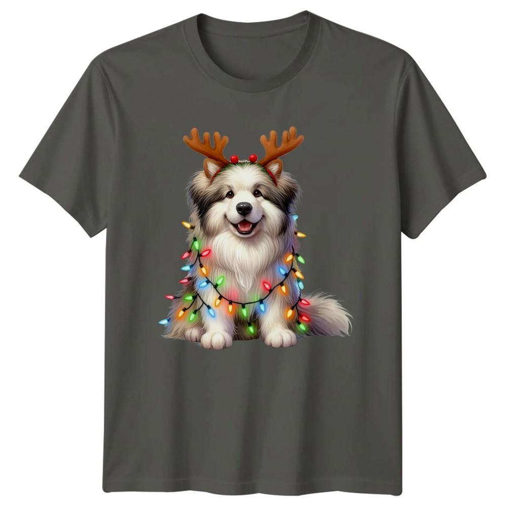 Festive Dog Christmas Holidays Unisexs TShirt Unisexs Tee Graphic Unisex Shirt S