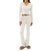 European and American New Knitted Hood Set Women Clothes Fashion Sexy High Waist Long Sleeve Trousers Two-piece Set