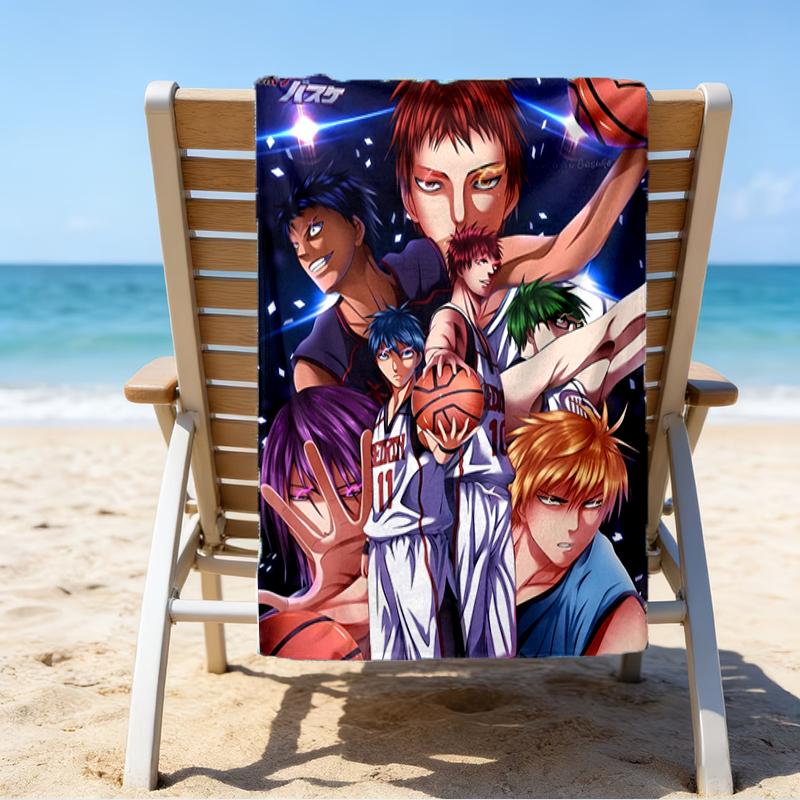 proof beach towel with a Kuroko's Basketball2 pattern - soft,absorbent,quick-drying,machine washable - perfect for swimming,camping,bathing