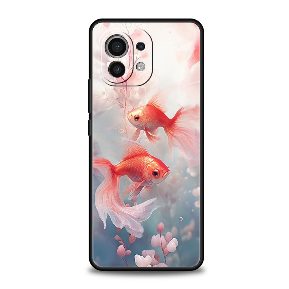 Goldfish Swimming Phone Case Cover for Xiaomi Mi 17 Pro Max 15 14 13 12 11 Ultra 15T 14T 13T 12T 11T Pro Lite Soft TPU Shell Bag