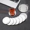 6 Pieces Round Stainless Steel Coaster Non-slip Drink Pad Minimalist Cup Mat Living Room