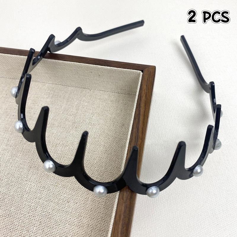 2 Stück Trendige Vielseitige Waschgesichts-Haarbänder für Frauen Mädchen Zähne Rutschfestes Stirnband Einfacher Haarreif Haaraccessoires