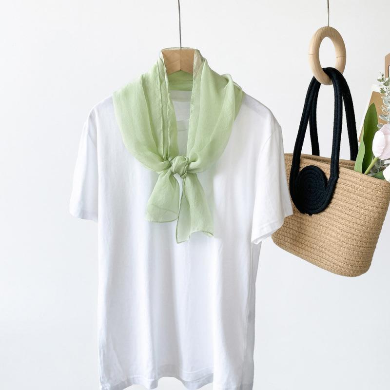 Solid Color Scarf Long Strips for Women Spring and Summer Color European and American Thin Scarf Neck Scarf Hair Strap Hair Strap